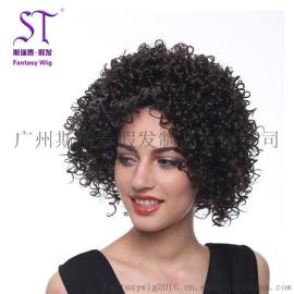 广州斯瑞泰假发GF-W1686 #6 非洲定制假发 手卷女款短卷发