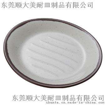 顺大100%美耐皿 7"X6.25"密胺椭圆形餐盘 仿瓷椭圆形餐盘 1305