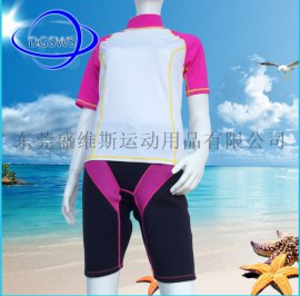 夏季涉水运动用品 韩版儿童分体潜水衣服 女 浮潜冲浪衣套装