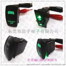 汽车/公交车/船帕通用防水翘板开关 镭雕图案on-off二档船型开关