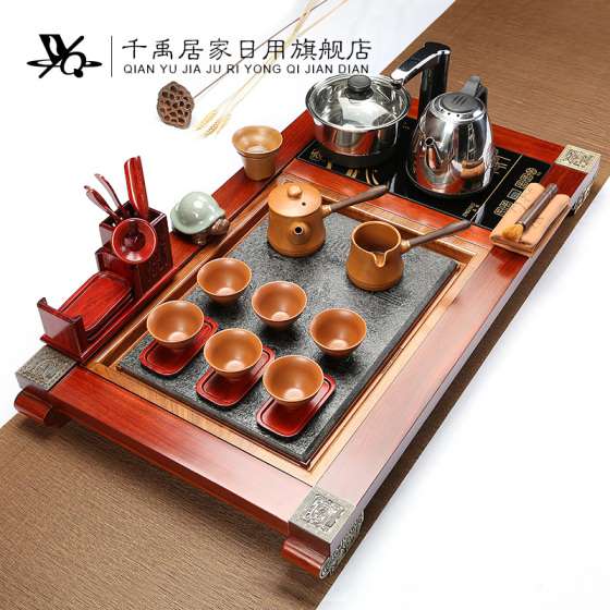 福字茶盘茶具套装 黑龙江陶瓷茶具 千禹陶瓷实木茶盘 瓷茶杯
