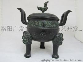 洛阳广发青铜器、立鸟鼎熏炉、工艺品摆件 厂家可定制 零售
