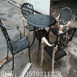 昆明铸铝桌椅 铝木桌椅 户外休闲桌椅 露天桌椅