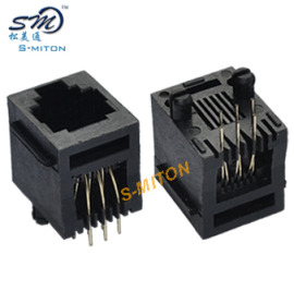（厂家直销）PCB电话插座 RJ12-6P6C 180度 电话直插 插座