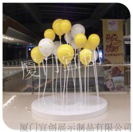 插杆气球道具制作，商场PD橱窗道具制作，玻璃钢气球道具制作