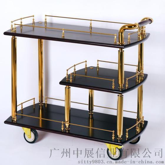 专业生产SITTY斯迪95.8111简约现代金属加实木结构双层酒水车/服务车/手推餐车