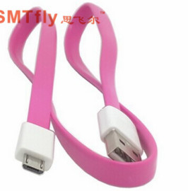 USB2.0 A公转Micro 5P公彩色数据线 充电线 扁平线 0.5M