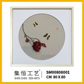 集恒实物画立体画手工画水墨中式高级会所样板房必备星级酒店挂画SM00808001