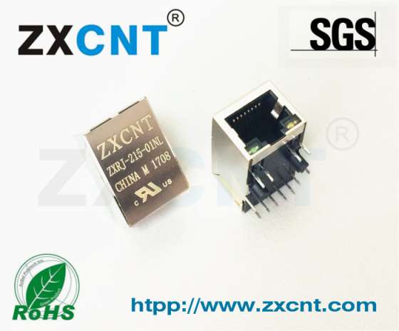 ZXCNT品牌RJ45千兆隔离变压器带灯插座HR911130A