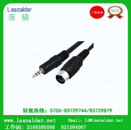 连达专供音视频线AV CABLE大din线转3.5音频插头线