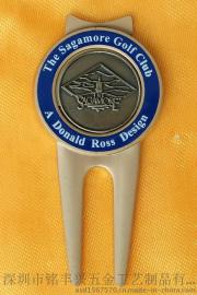 高尔夫球叉，锌合金球叉，磁铁卡片球叉制作