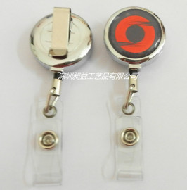 【昶益定做】锌合金易拉扣 圆形易拉得 伸缩扣 证件扣 伸拉扣拉线器