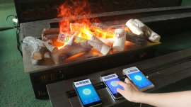 智能家居壁炉 三城联动、双城记、多地同步、异地手机APP智能WiFi远程控制伏羲3d电壁炉仿真篝火 雾化壁炉 烟雾壁炉 蒸汽壁炉 加湿壁炉 水雾壁炉 加水壁炉