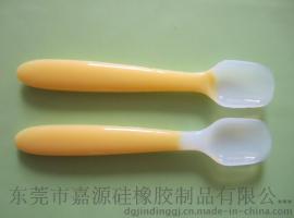 硅胶儿童餐具 硅胶汤匙 软头硅胶勺子