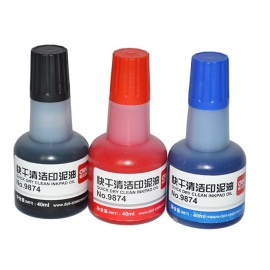 得力9874快干清洁印油 用于印台油 印泥 印尼油 红蓝黑 40ml印油得力印章印油 得力快干印油 印台油 财务印油