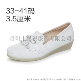 510 白色护士鞋真皮牛筋软底 女单鞋浅口工作鞋