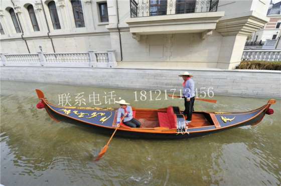 贡多拉游船 福建上海大型酒店豪华装饰木船欧式手划船