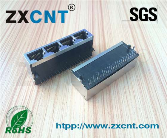 四口千兆变压器网络接口，RJ45连接器ZXRJ-2145-00NL