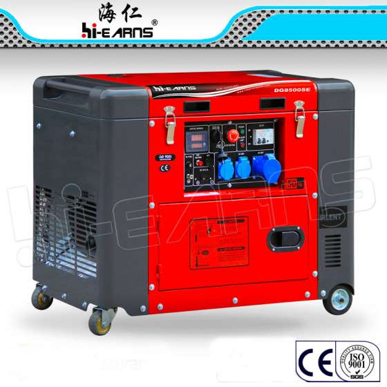6KW上翻盖柴油发电机，单相风冷柴油发电机，静音发电机优惠价