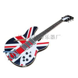 24品电吉他 美国国旗图案 银色配件 白色护板 工厂可订制