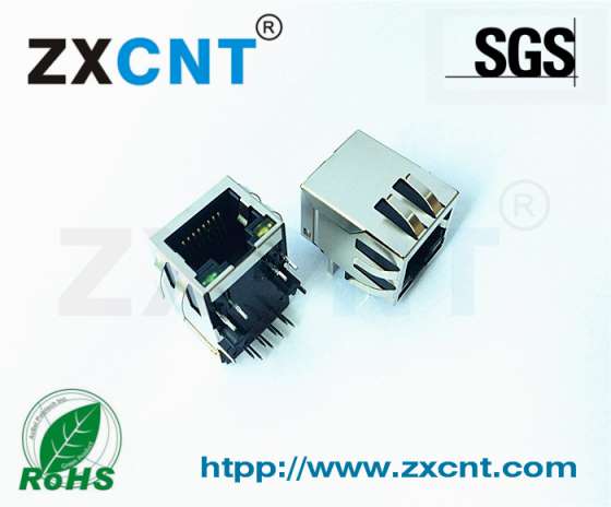 ZXCNT品牌RJ45百兆单口带灯网络插座HR911105A