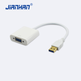 江涵品牌自主研发白色USB3.0转VGA 苏州江涵电子数据线