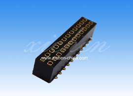 2.54mm间距排母 双排SMT 塑高H=6.0mm-6.8mm 防漏锡 O型