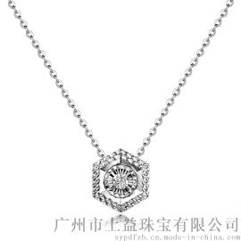 六芒星项链 18K金镶钻项链