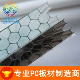 蜂窝阳光板蜂窝pc板加强型蜂窝状中空pc阳光板厂家