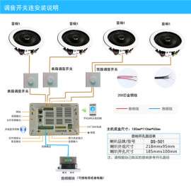 高端家庭背景音乐主机系统套装 WIFI手机控制智能家居