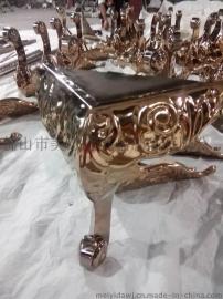 玫瑰金欧式不锈钢压花脚 不锈钢茶几脚厂家现货批发