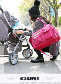 定做生产妈咪包多功能斜跨定制批发妈妈包大容量孕妇包母婴外出包袋套装